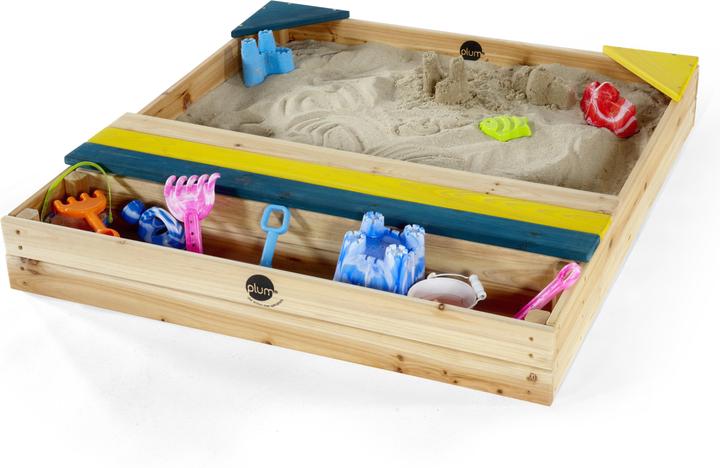 Plum Play sandbox with storage compartment and protective cover