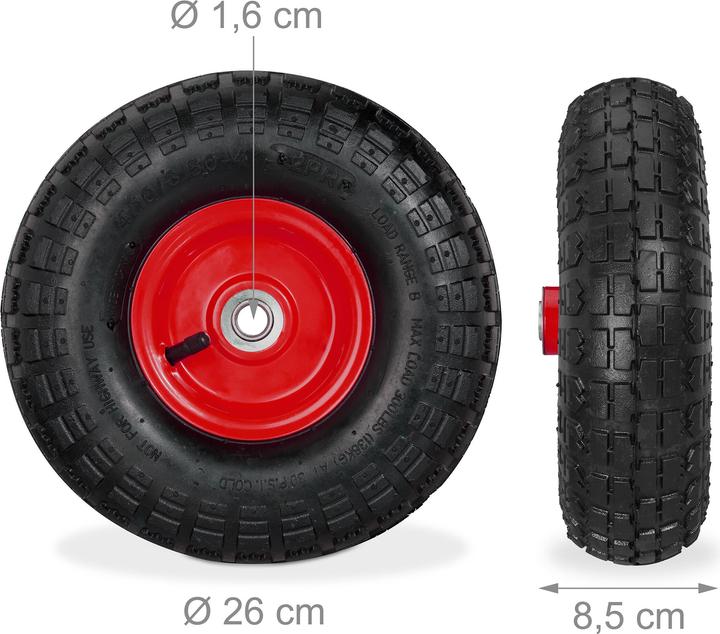 Actual product image Relaxdays Hand truck wheel 4.1/3.