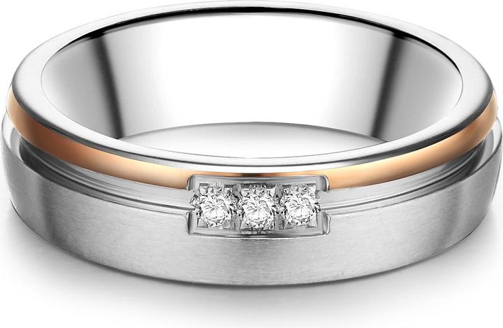 Trilani Damen Edelstahl Zirkonia silber/roségold - 9652