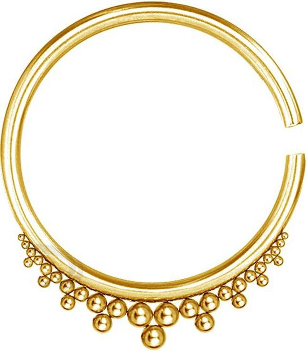 Produktbild Star Piercing Ohrgewicht Ring vergoldet Kugeln Dreiecke (Chirurgenstahl 316L, ohne Messing)
