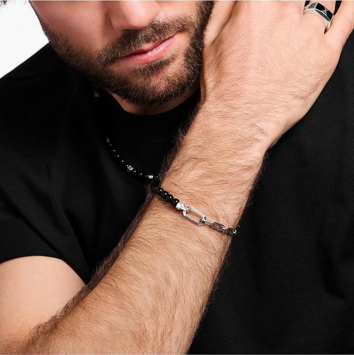 Immagine prodotto Thomas Sabo Bracciale Perline di Onice (19 cm, Argento 925)