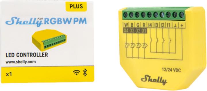 Actual product image Shelly Plus RGBW PM (Dimming actuator)