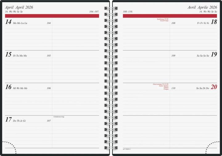 Image du produit Ridoide rido idé Wochenagenda Mountains Landschaft / Natur, 2026 (148 x 210 mm, Anglais, Français, Italien, Allemand)