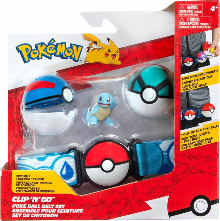 Image du produit Jazwares Pokémon ensemble pour ceinture Clip'n'Go Super Ball, Filet Ball & Carapuce