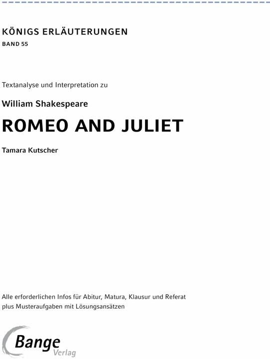 Produktbild Romeo and Juliet (Romeo und Julia) von William Shakespeare (Deutsch, William Shakespeare, Tamara Kutscher, 2023)