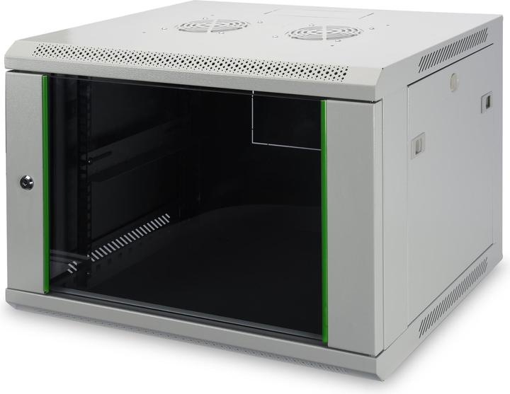 Digitus 48,3cm 19Zoll Wandschrank 9HE SoHoline RAL7035 grau ohne Boden 505mmx600mmx450mm (9 HE, 19 Zoll Rack)