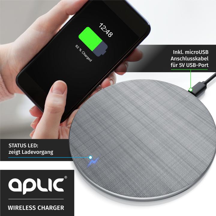 Produktbild Aplic Induktions Ladegerät, Qi Lader - Induktive Schnell-Ladestation, 10W Wireless Induktionsladegerät (10 W)