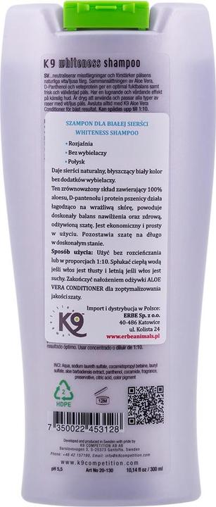 Produktbild K9 Shampoo Whiteness 300Ml Aloe Vera - (718.0530) (Hund, Katze, Nager, 300 ml)