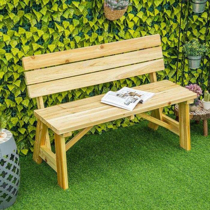 Image du produit Swisshandel24 Banc de jardin 2 places banc de parc en bois banc jusqu'à 220 kg banc banc de terrasse avec dossier