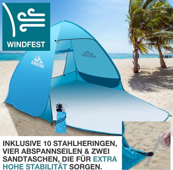 Immagine prodotto Jamb Pop-Up Strandmuschel (tenda da spiaggia, 3 kg, 3 persone)
