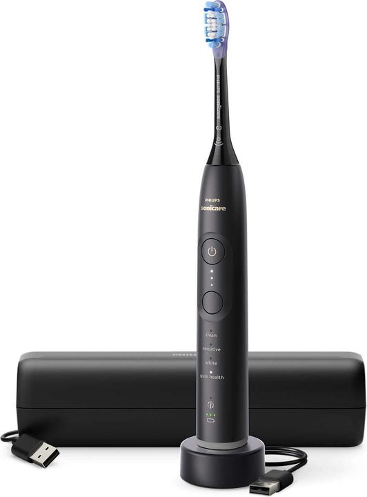 1x Ladegerät (ohne Netzstecker), 1x Philips Sonicare Handstück Series 7100, 1x Reiseladeetui, 1x Bürstenkopf G3 Premium Gum Care