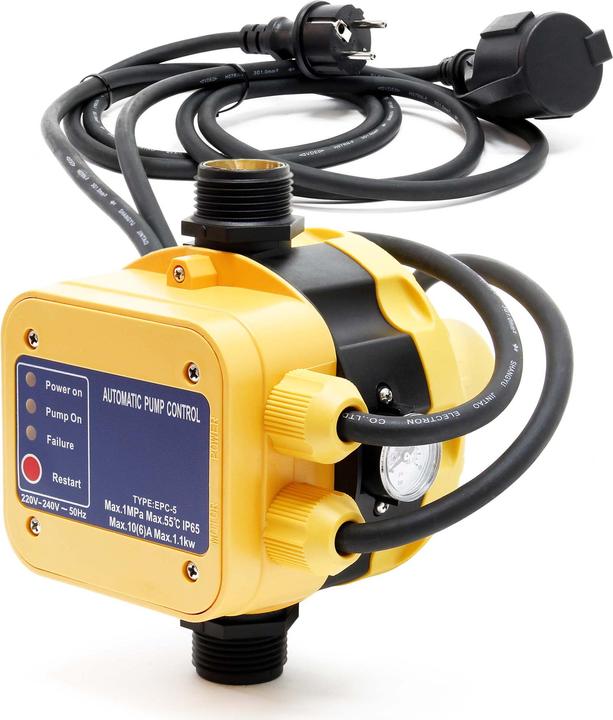 Image du produit Wiltec Pressostat EPC-5 230V 2 Câbles Réseaux d’eau domestiques & Pompes monophasées Anti-marche à sec (Pompe à eau domestique)