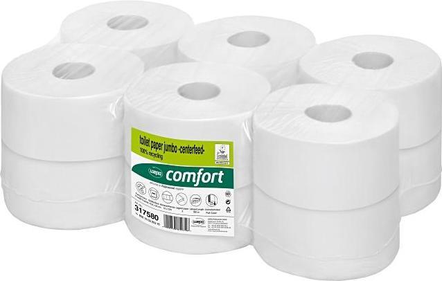 Wepa 317580 Centerfeed Recycling bright white toilet paper 12 rolls/package a 180m, 2-ply, sheet size (12 x)