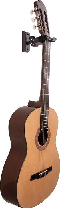 Produktbild Hercules GSP38WBK PLUS Gitarrenwandhalter mit Holzplatte schwarz, kurz (Ukulele, Mandolin, E-Gitarre)