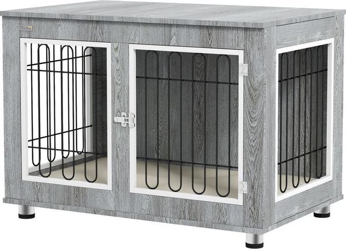 Produktbild Swisshandel24 Hundekäfig, Hundehütte, Haustierkäfig mit Kissen, 2 Verriegelungen für Mittelegrosse Hunde, Hundebox (Hundehütte)