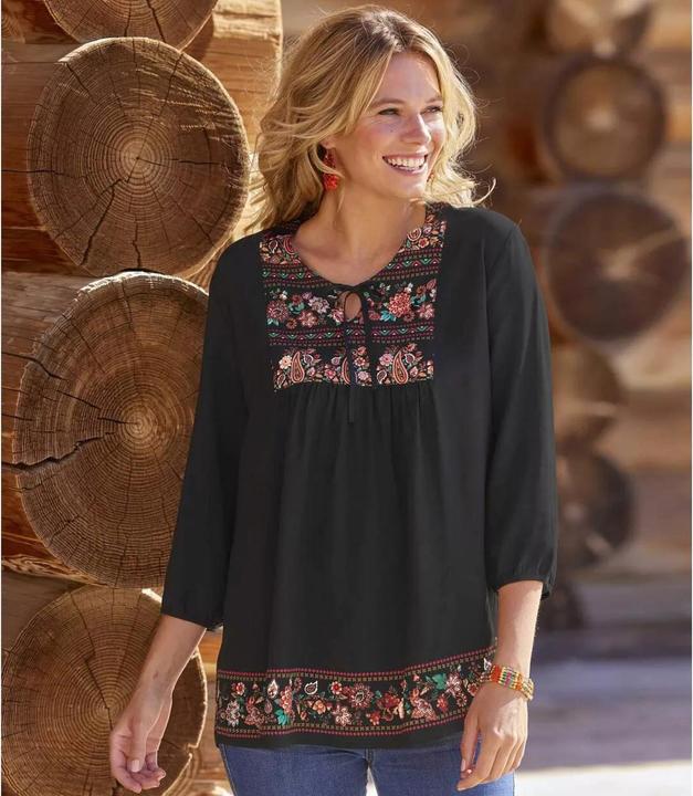 Produktbild Atlas For Women Modische Bluse im FolkLook (L)