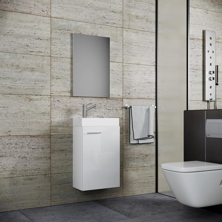 Produktbild VCM 3 tlg. Gäste WC Waschplatz Waschtisch Slito Spiegel