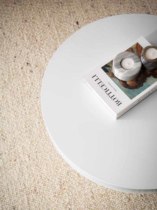 Produktbild FineBuy Couchtisch Sofatisch Weiss 60 cm Hochglanz Wohnzimmertisch Rund Klein (Ø 60 x 30 cm)