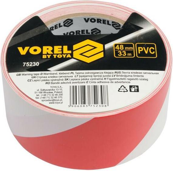 Toya Warnband ROT WEISS 48 mm x 33 m (48 mm)