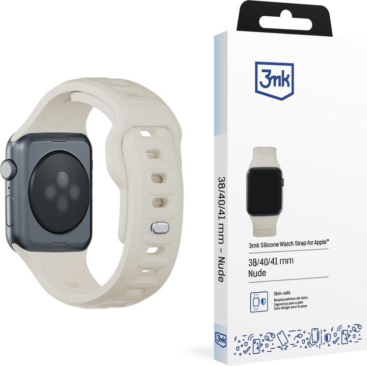 Image du produit 3MK Silicone Watch Strap beżowy/beige dla Apple Watch 38/40/41mm (Silicone, Acier inoxydable)
