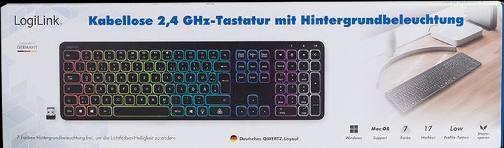 Image du produit LogiLink Clavier Wireless Gaming Black (DE, Sans fil)