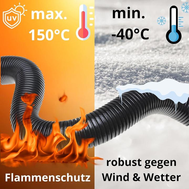 Produktbild Kalitec 50 Meter Wellrohr geschlitzt NW 12 I Wellschlauch offen I Marderschutzrohr I Leerrohr I Kabe (5000 cm)