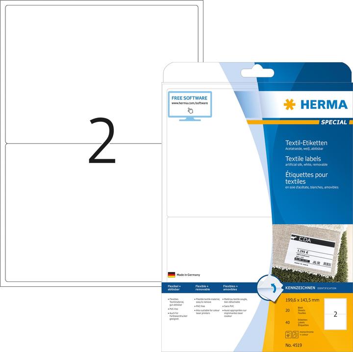 Image du produit Herma Étiquettes de nom A4 amovibles