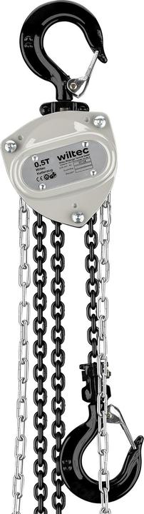 Wiltec Kettenzug bis 500kg Handkettenzug 3m Hubhöhe Tragmittel Hebezeug Hebelzug