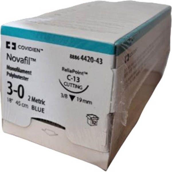 Image du produit Novafil 45cm bleu C-13 3-0, 12 pièces