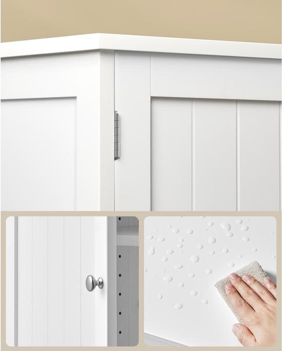 Actual product image Vasagle Country style shoe cabinet 120 x 70 cm, white (120 x 70 x 35 cm)