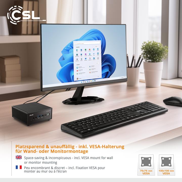 Image du produit CSL Mini PC ASUS PN42 N200 / 1000 Go M.2 SSD / 16 Go RAM / Win 11 Pro (Intel N200, 16 Go, 1000 Go, Intel UHD Graphics)