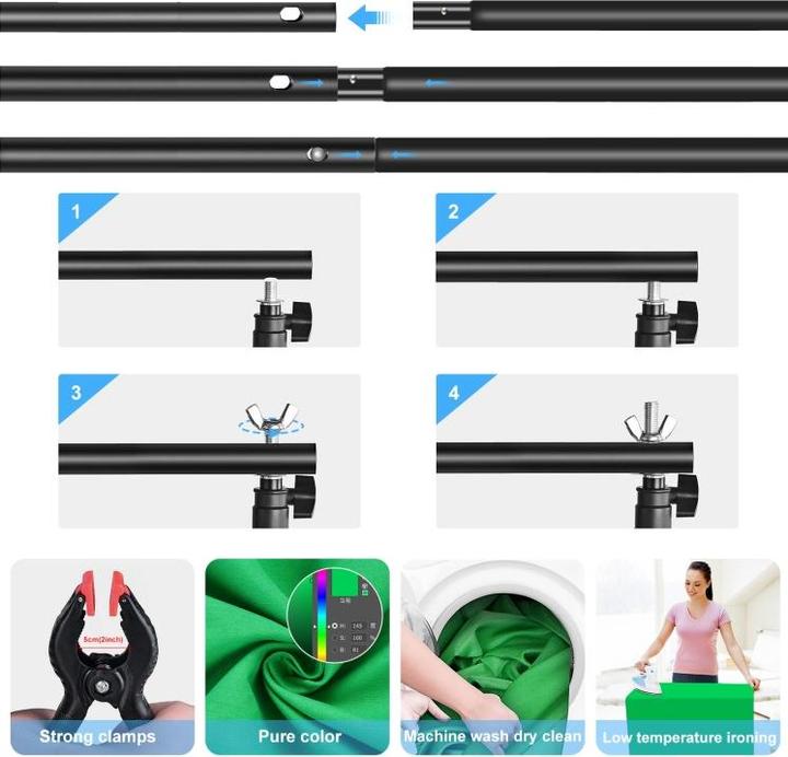 Produktbild Puluz Green Screen Studio Hintergrund Kit (300 cm, 200 cm)