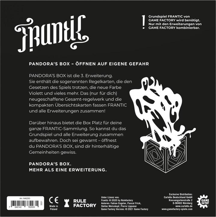 Actual product image Game Factory FRANTIC - Pandora's Box (German)