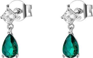 Brosway - Silver Dangle Earrings with Cubic Zirconia Life Green Fancy FLG113