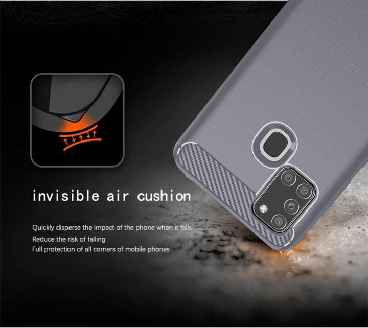 Produktbild Cadorabo TPU Ultra Slim carbon edelstahl Kombi Cover (Samsung Galaxy A21s)
