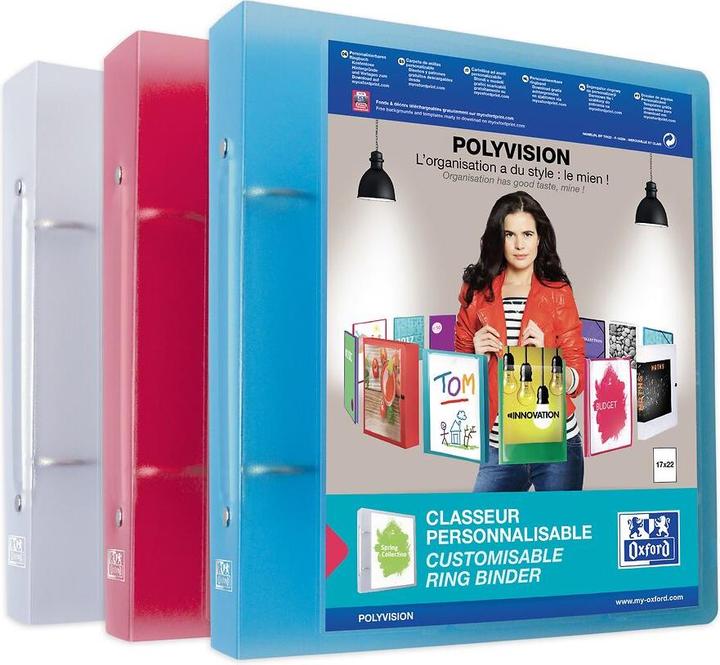 Produktbild Elba POLYVISION Präsentationsringbuch, 40 mm, 170 x 220 mm aus PP, 2-Ring-Reißverschlussmechanik, Buchrüc (170 x 220 mm, 40 mm, 12 Stück)