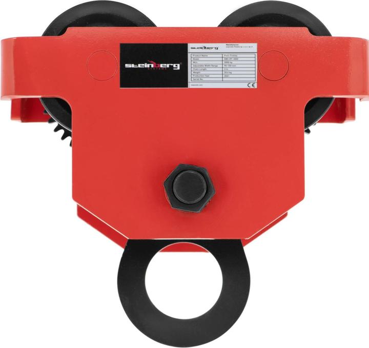 Produktbild Steinberg Rollfahrwerk Krankatze Laufkatze Handfahrwerk 3000 kg 90-150 mm Gusseisen/Stahl