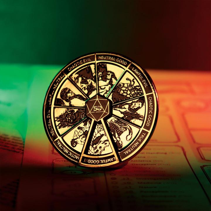 Produktbild Fanattik Dungeons & Dragons Ansteck-Pin Alignment Spinner 24k Gold Plated Limited Edition