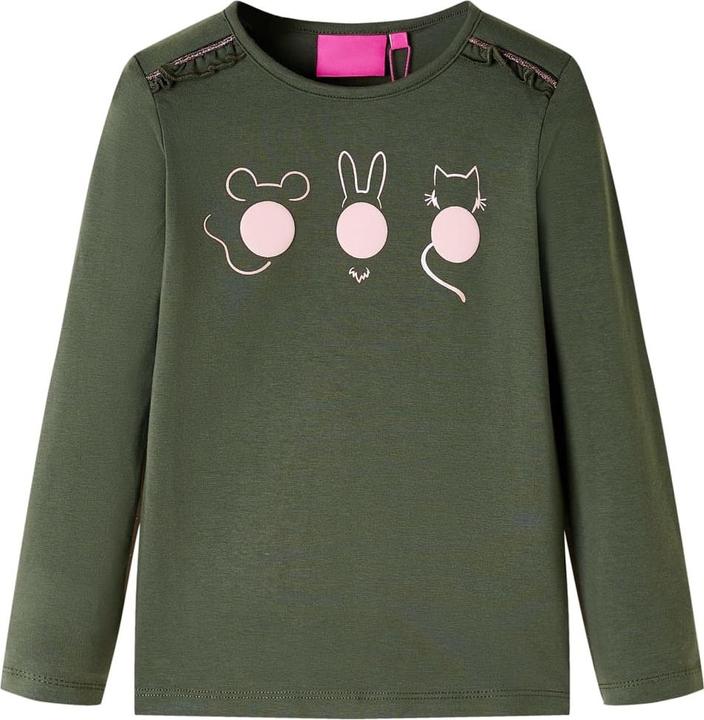 Produktbild VidaXL Kinder-Langarmshirt Khaki 140,Material: 95 % Baumwolle. 5 (140)