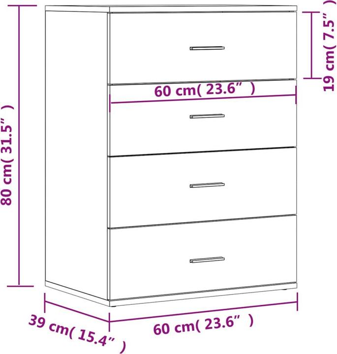 Actual product image VidaXL Sideboard (60 x 39 x 80 cm)