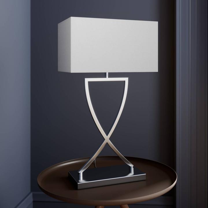 Immagine prodotto Lucande Lampada da tavolo Evaine Cromo/Bianco (E27)