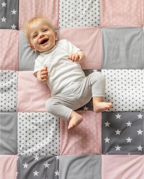 Image du produit Ullenboom Couverture pour enfant, étoiles roses 120 cm x 120