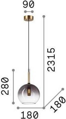 Actual product image Ideal lux EMPIRE G9 pendant light ⌀180mm dimmable chrome smoked glass warm white 309811 (G9, 370 lm)