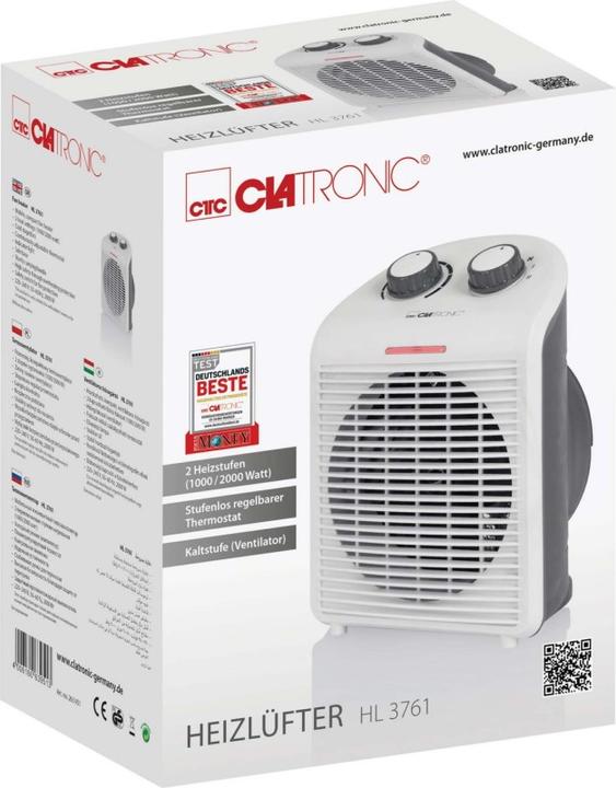 Produktbild Clatronic HL3761WH Elektrische Raumheizung Indoor Elektrischer Raumheizlüfter (2000 W)