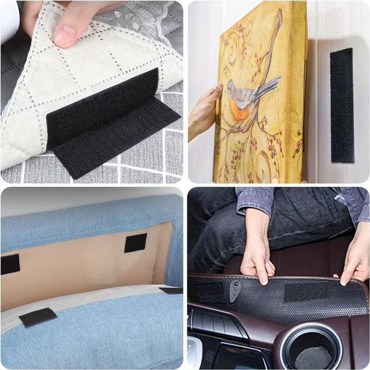 Actual product image König Design Hook and loop tape set Hook tape + loop tape self-adhesive extra strong hook and loop fastener (50 mm)