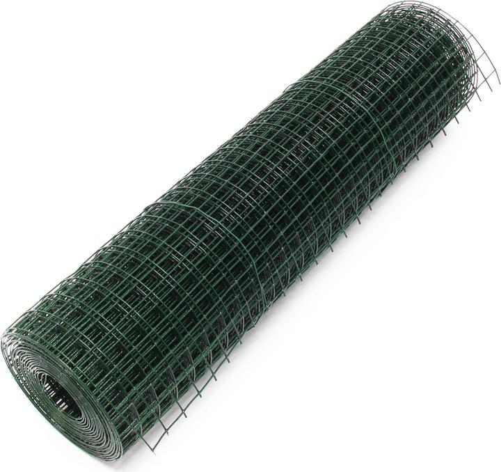 Actual product image Wiltec Green Wire Mesh 12x12mm Squares 10m Roll, 50cm Width, made of Galvanised PVC Coated Steel