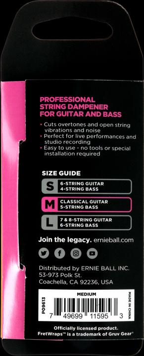 Immagine prodotto Ernie Ball Accessori, FretWrap, Gruv Gear, Medio