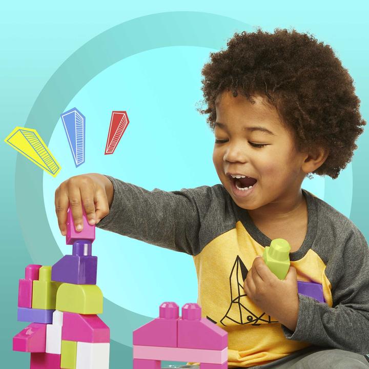 Immagine prodotto Mega Bloks Sacca Eco 80 Blocchi First Builders Rosa