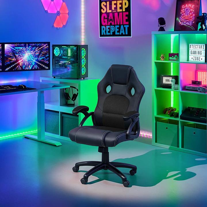 Image du produit tectake Siège sport Fauteuil de direction, noir-noir