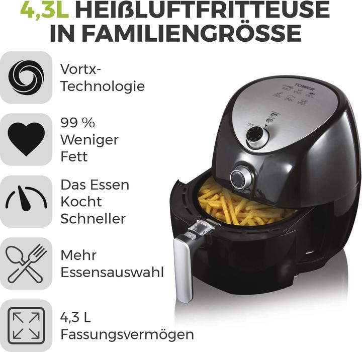 Actual product image TOWER T17021 Hot Air Deep Fryer